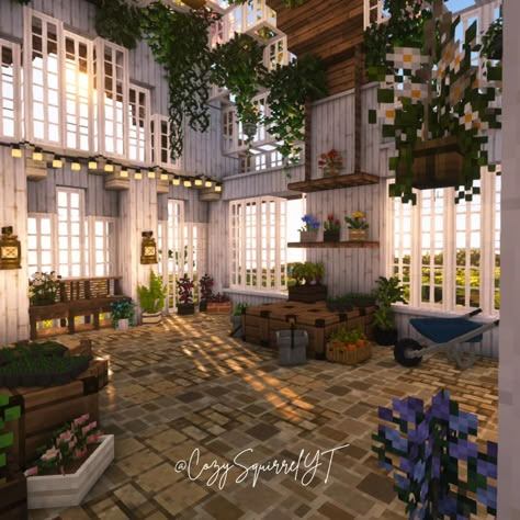 MayCraft Building Challenge - Part 2 🌿 Greenhouse, done! Interior pics coming soon ❤️ Texture - Mizuno's 16 Craft Shader - Complementary Resources - Mizuno's 16 Craft CIT, Garden Breeze, Ghoulcraft. #yumimigaming #mcmaycraft #minecraft #cottagecore #cottagecoreminecraft #minecraftcottagecore #aesthetic #aestheticminecraft #minecraftmods #minecraftbuilding #minecraftbuildingideas #minecraftgreenhouse #greenhouse #slowliving #minecraftdecorations #decorations #cozygaming #cozygamer #cozysqui... Minecraft Big Greenhouse, Minecraft Greenhouse Ideas Interior, Minecraft Indoor Garden, Mizunos 16 Craft Builds, Minecraft Greenhouse Interior, Minecraft Home Ideas, Minecraft Greenhouse, Pretty Minecraft, Aesthetic Minecraft Builds