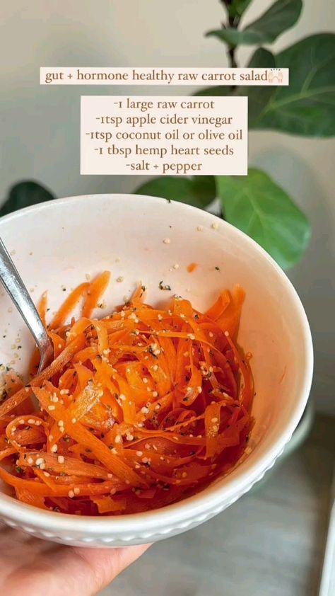 Gut Health Vegan, Vegetarian Gut Healing Recipes, Carrot Salad Recipes For Hormones, Easy Healthy Meals Gut Health, Heathly Gut Meals, Carrot Hormone Salad, Whole Food Recipes Lunch, Vegan Gut Healthy Recipes, Gluten Free Gut Healthy Recipes