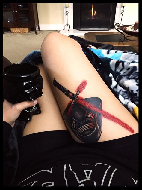 My Kylo Ren tattoo❤️ Kylo Ren Tattoo, Kylo Ren, Feb 4, Deathly Hallows Tattoo, Tattoos And Piercings, Skull Tattoo, Photo Storage, Triangle Tattoo, Ios