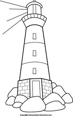 Lighthouse Template, Lighthouse Coloring, Lighthouse Clipart, Lighthouse Drawing, Clip Art Black And White, Lighthouse Crafts, Lighthouse Painting, Lighthouse Pictures, Printable Pictures