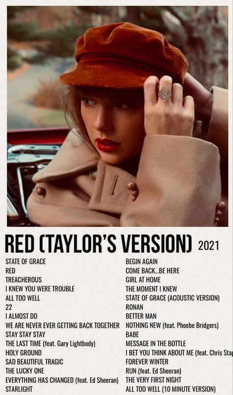 minimal poster of the album red (taylor’s version) by taylor swift Taylor Swift Red Album, Minimalist Music, Music Poster Ideas, State Of Grace, Taylor Swift Posters, All About Taylor Swift, Taylor Swift Red, Lana Del Ray, Red Taylor