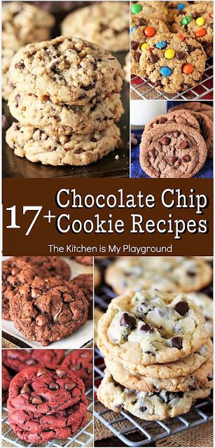 17+ Chocolate Chip Cookie Recipes ~ There are many more ways to enjoy chocolate chip cookies than the straight-up classic. Check out this fun collection for some tasty twists on their iconic deliciousness! www.thekitchenismyplayground.com Chocolate Chip Cookie Recipes, Amazing Cookie Recipes, Simple Chocolate Chip Cookie Recipe, Easy Chocolate Chip Cookies, Lost 100 Pounds, Choc Chip Cookies, Chocolate Oatmeal, Gourmet Cookies, Chocolate Chip Recipes