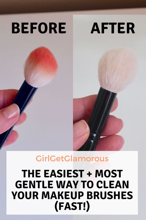 how to actually get your makeup brushes clean.  This method and products are FAST, extremely gentle on your brushes and skin, and works.  | #makeup #makeupbrushes #cleanbrushes #makeuptutorial #beforeafter #before #beforeandafter #after #brushes #beauty #makeuptips #beautytips #makeuphacks #beautyhacks Wash Brushes Makeup, Makeup Brush Cleaning Hacks, Cleaning Makeup Brushes, Diy Makeup Brush Cleaner, Clean Makeup Brushes, How To Wash Makeup Brushes, Makeup Cleaner, Diy Makeup Brush, Better Makeup