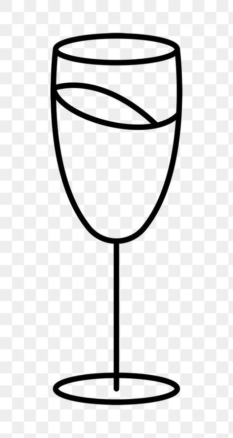 Champagne Illustration, Cocktail Champagne, Glass Png, Line Art Style, Champagne Cocktail, Free Illustrations, Art Style, Line Art, Champagne