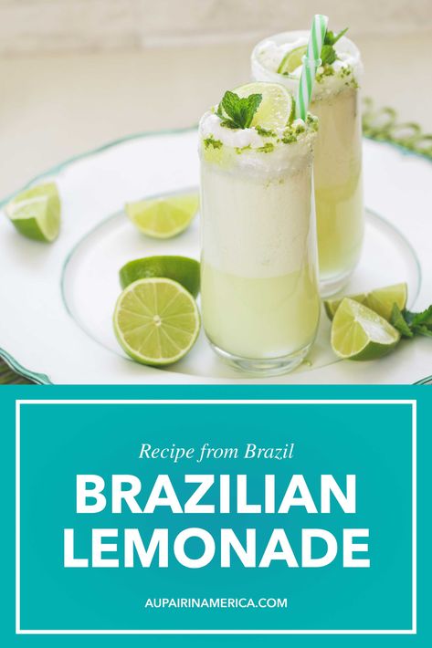 Brazilian Lemonade Recipe, Brazilian Lemonade, Brazil Food, Lemonade Recipe, Refreshing Summer Drinks, La Food, Au Pair, Fun Recipes, Lemonade Recipes