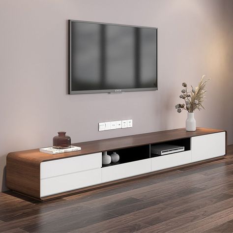 Modern Media Unit, Tv Console Modern, Tv Stand With Drawers, Modern Media Console, Wood Entertainment Center, Drawer Dimensions, White Tv Stands, Solid Wood Tv Stand, White Tv