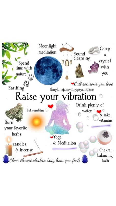 Raising your vibration involves engaging in activities that promote positive energy and emotional well-being. Raising Your Vibration, Raise Vibration, Spiritual Psychology, Witch Spirituality, Raise Your Vibration, Personal Growth Plan, Spiritual Prayers, Witchcraft Spell Books, Energy Healing Spirituality