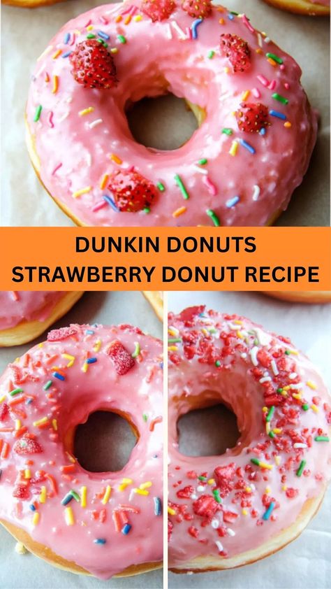 Dunkin Donuts Strawberry Donut Recipe – Bite Blaze Strawberry Glazed Donut, Strawberry Donuts Recipe, Strawberry Glaze Recipe, Strawberry Donut, Strawberry Icing, Strawberry Donuts, Strawberry Glaze, Donut Recipe, Glazed Donut