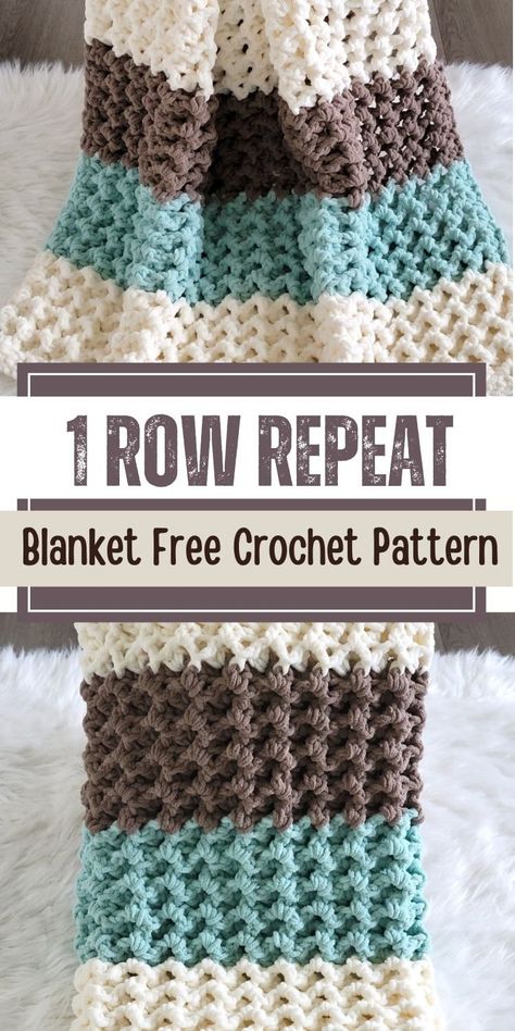 Master this elegant 1 row repeat crochet blanket that's surprisingly easy! This single row repeat crochet pattern creates a stunning striped crochet blanket using just one simple stitch pattern. Perfect as a crochet baby blanket (free pattern included!) or scale up for a beautiful crochet lap throw pattern. The one row repeat crochet patterns make this throw blanket crochet pattern perfect for beginners. Create a gorgeous easy crochet baby afghan or full-size striped blanket pattern! Simple Blanket Pattern, Bulky Throw Blanket Crochet Pattern, Crochet Patterns Easy Blanket, Size 7 Yarn Crochet Blanket Pattern, 7 Weight Yarn Crochet Blanket Patterns, Free Easy Blanket Crochet Patterns, Queen Size Blanket Crochet Pattern, 500 Yard Crochet Patterns, Easy Crochet Throws Free Patterns