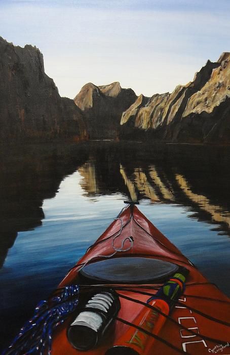 kayak Kayak Painting Acrylic, Kayak Painting, Longs Peak, Colorado Wall Art, Birthday Painting, Colorado Art, River Painting, Garden Of The Gods, Hoover Dam