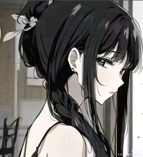 Anmie Avatar Girl Pfp, Anmie Avatar Girl, Jeanne Core, Anime Black Hair, Anime Cover Photo, Anime Pixel Art, Anime Monochrome, Cartoon Profile Pics, Cute Profile Pictures