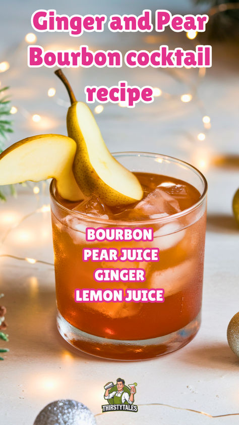 "Discover the perfect blend of flavors with our Ginger and Pear Bourbon 
cocktail recipe! This unique cocktail combines the warmth of bourbon with 
the refreshing taste of ginger and pear, making it an ideal choice for fall 
gatherings. Perfect for those looking to elevate their mixology game, this 
Pear Bourbon cocktail is a must-try. Explore more unique cocktail recipes 
and fall smoothies that highlight the deliciousness of pear cocktails. 
Cheers to a delightful autumn sip!" Pear Bourbon Cocktail, Fall Smoothies, Unique Cocktail Recipes, Bourbon Sour, Pear Cocktails, Bourbon Cocktail Recipe, Smoked Cocktails, Apple Drinks, Bourbon Cocktail