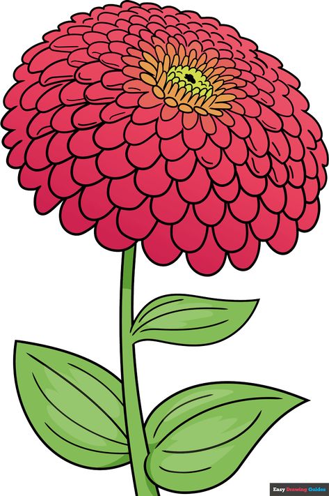 How to Draw a Zinnia Featured Image Zinnia Drawing, Easy Flower Drawings, Flower Cut Out, Flower Drawing Tutorials, Flower Drawings, Easy Drawing Tutorial, Zinnia Flowers, Drawing Tutorials For Kids, Doodle Inspiration