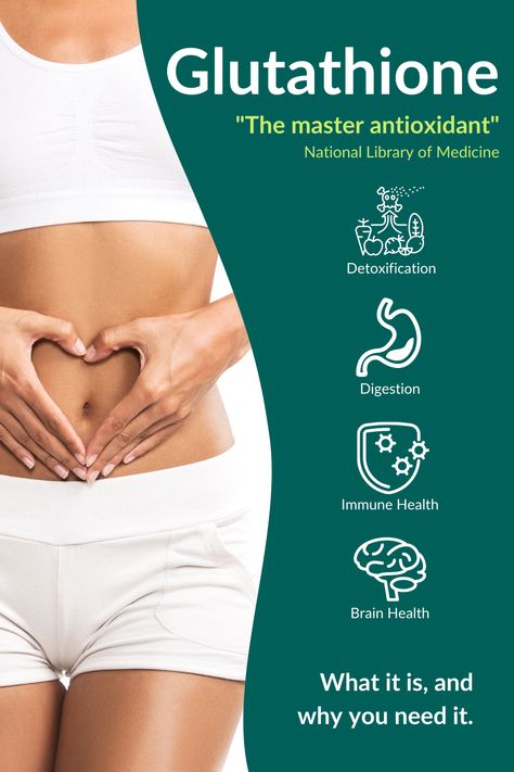 Glutathione is made up of three amino acids - Glutamic Acid, Cysteine, and Glycine - that improve mental clarity, digestion, slow aging, treat glaucoma and cataracts and boost immunity. Our body's storage of glutathione decreases as we age and expose ourselves to stress, alcohol, drugs, environmental toxins, etc., so it's up to you to replenish it! Glutathione Benefits, Health Benefits Of Collagen, Benefits Of Collagen, Holistic Diet, Slow Aging, Collagen Benefits, Iv Therapy, Health Planner, Cleanse Your Body