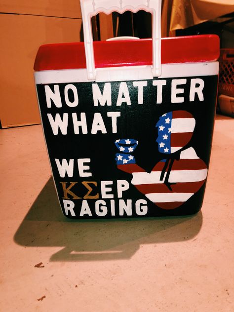 kappa sigma cooler, rowdy gentlemen cooler, Frat Coolers Ideas Kappa Sigma, Kappa Sigma Frat Cooler, Ka Frat Cooler, Sigma Chi Frat Cooler, Kappa Sigma Cooler, Frat Formal Coolers, Pike Cooler, Frat Party Themes, Mountain Weekend Cooler