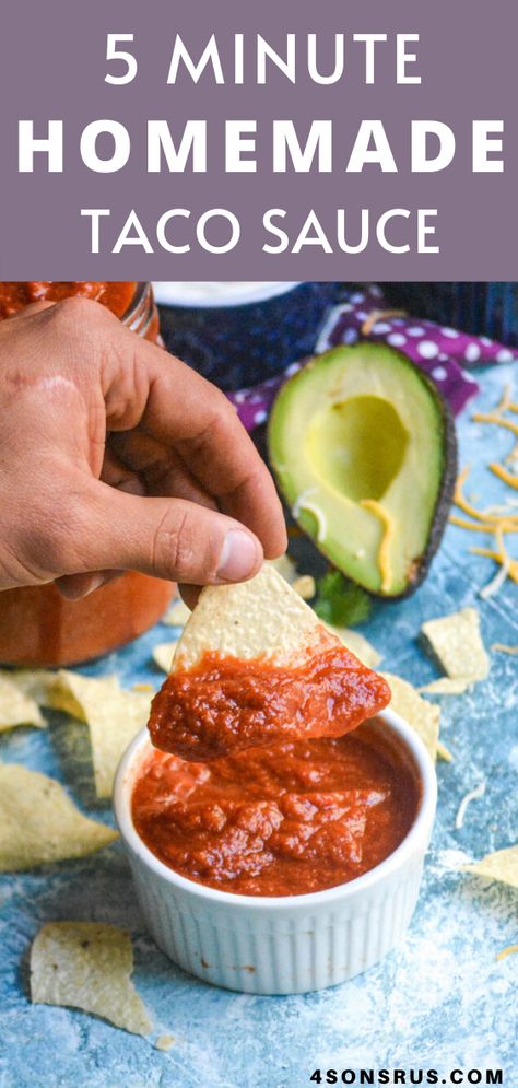 Homemade Taco Sauce, Taco Sauce Recipes, Quesadilla Sauce, Taco Sauce, Homemade Tacos, Family Recipes, Tex Mex, Sauce Recipe, Burritos