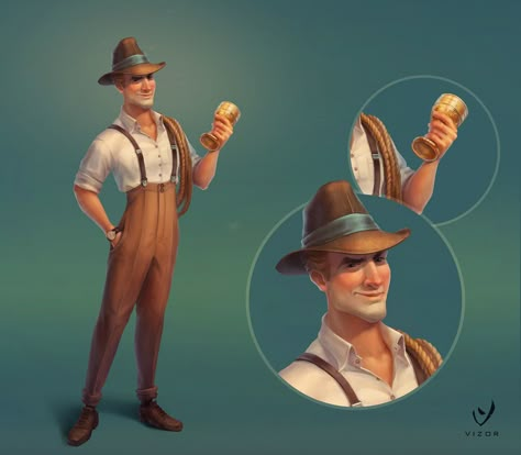 Archaeologist Concept Art, Archeologist Character Design Male, Indiana Jones Character Design, Archeologist Illustration, Archaeologist Character, Archeologist Character Design, Explorer Character Design, Explorer Character, Female Adventurer