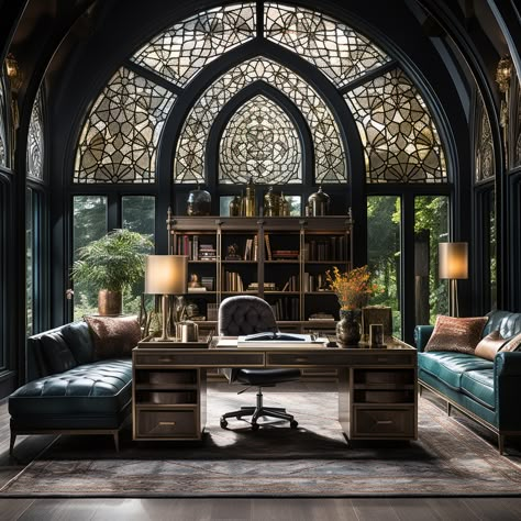 Modern Academia Interior Design, Dark Academia Home, Castle House Design, Modern Home Interior Design, Architecture Model House, Rustic Home Design, Modern Houses Interior, Beautiful Interior Design, Gothic House