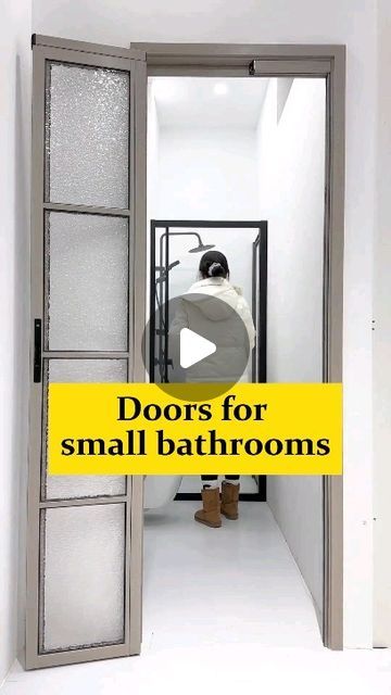 Space Saving Doors Bathroom, Bathroom Sliding Door Ideas, Small Bathroom Door Ideas, Small Bathroom Door, Bathroom Sliding Door, Bathroom Door Ideas, Sliding Bathroom Doors, Space Saving Doors, 2024 Bathroom