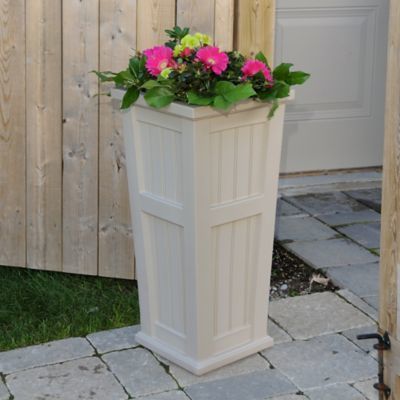 Mayne Cape Cod 32-Inch Tall Planter in Clay, also available in black #planter #tallplanter #container #porchpot #flowerpot #containergardening #porchdecor Tall Wooden Planters, Tall Planter Boxes, Orange Plant, Rectangular Planters, Fall Planters, Patio Planters, Window Planter Boxes, Steel Planters, Tall Planters