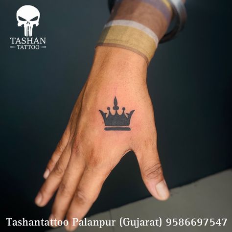 Five Point Crown Tattoo, Finger Tattoo Cover Up Ideas Men, King Crown Tattoo Men, Crown Design Tattoo, Crown Tattoo Design For Men, Finger Crown Tattoo, Crown Tattoo On Hand, King Tattoo Men, Kings Crown Tattoo