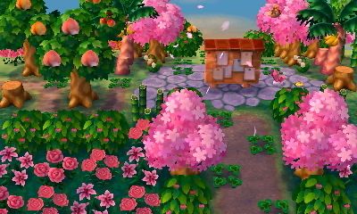 Animal Crossing New Leaf Inspiration, Acnl Aesthetic Town, Acnl Hacked Town Ideas, Acnl Island Ideas, Acnl Pink Path, New Leaf Aesthetic, Animal Crossing New Leaf Aesthetic, Animal Crossing New Leaf Town Ideas, Acnl Town Inspiration