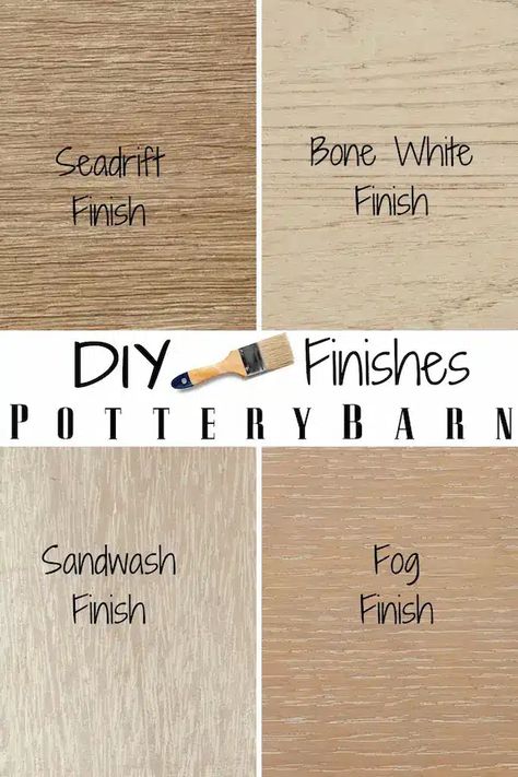 Ultimate DIY Guide to Painting the Pottery Barn Finish Rustic Wood Painting Diy, Pottery Barn Sea Drift Finish, Beach Stained Wood, Furniture Finishes Ideas, Diy Refinishing Furniture Wood, Lime Washed Wood, Refinishing Pottery Barn Dining Table, Fixing Furniture Diy, Rustic Chalk Paint Furniture