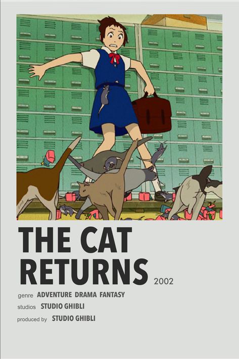 The Cat Returns minimal anime poster She And Her Cat, فنسنت فان جوخ, Studio Ghibli Poster, The Cat Returns, Japanese Animated Movies, Anime Suggestions, Film Posters Minimalist, Animes To Watch, Anime Printables