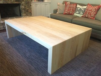 Diy Waterfall Coffee Table, Diy Wood Coffee Table, Wood Coffee Table Square, Wood Waterfall, Waterfall Coffee Table, Diy Waterfall, Quilt Room, Diy Console, Diy Console Table