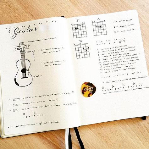 Started learning how to play the guitar a couple of days ago and I've been using my handy dandy @BulletJournal to take notes. 😁 Good time to use that pinch to zoom function now available on Instagram! #BulletJournal #Leuchtturm1917 Guitar Journal, Musician Photography, Guitar Notes, Guitar Tabs Songs, Music Journal, Ukulele Lesson, Guitar Practice, Easy Lessons, Bullet Journal Ideas