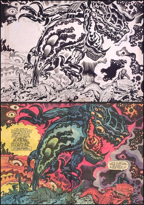 Comic Techniques, Kirby Krackle, Devil Dinosaur, Jack King, Jack Kirby Art, Comic Panel, Captain America Comic, Dc Multiverse, Kirby Art