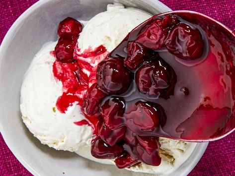 Cherries Jubilee Recipe Cherries Jubilee Recipe, Types Of Cherries, Cherry Jubilee, Cherry Syrup, Cherries Jubilee, Cooking Club, Cherry Juice, Ice Cream Desserts, European Food