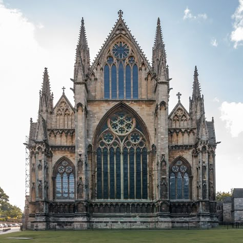 Years built-1185-1311.Lincoln Cathedral, the Cathedral Church of the Blessed Virgin Mary of Lincoln, and sometimes St. Mary's Cathedral in Lincoln,England is the seat of the Anglican bishop. Building commenced in 1088 and continued in several phases throughout the medieval period. It was the tallest building in the world for 238 years (1311-1549),East end of Lincoln Cathedral Lincoln Cathedral Interior, Lincoln Cathedral Drawing, Cathedral Facade, Architecture England, Cathedral Building, Gothic Architecture Drawing, Old Cathedral, Lincoln England, Tallest Building In The World