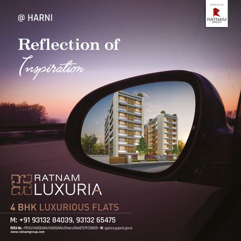 Your dream home is closer than it appears. BOOKING OPEN. For more details call:9313284039, 9313265475 RERA No. : PR/GJ/VADODARA/VADODARA/Others/RAA07379/250820 W : gujrera.gujarat.gov.in #Ratnamluxuria #RatnamGroup #RealEstate #Vadodara #realestatevadodara #realestatedeveloper #baroda #home #house #luxury #luxurious #luxurylife Real Easte Ad Creative, Real State Designs, Real Estate Ads Ad Campaigns, Luxury Real Estate Creative Ads, Ganga Ghat, Real Estate Banner, Inmobiliaria Ideas, Hotel Ads, Christian Graphic Design