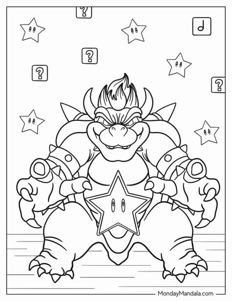 Your kids will love these free printable Bowser coloring pages! With 26 different pages to choose from, there's sure to be a Bowser coloring page that your child will enjoy. Just print out the pages, grab some crayons or markers, and let your child's creativity.  #Molde #BowserColoringPageFreePrintable #NintendoColoringPages #BowserColoringPages Bowser Coloring Page Free Printable, Nintendo Coloring Pages, Bowser Printable, Boy Coloring Sheets, Bowser Coloring Pages, Luigis Mansion 3, Coloring Pages Mario, Boy Coloring Pages, Super Mario Coloring