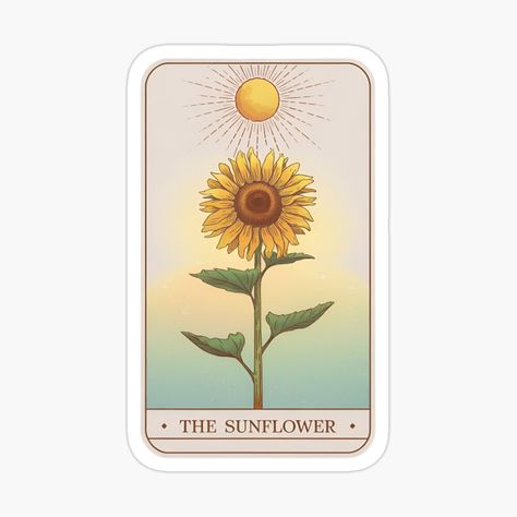 Get my art printed on awesome products. Support me at Redbubble #RBandME: https://www.redbubble.com/i/sticker/THE-SUNFLOWER-TAROT-CARD-by-SaymonY/164509809.EJUG5?asc=u The Sunflower, Tarot Card, Tarot Decks, Tarot Cards, Decks, My Art, Awesome Products, Sunflower, Art Prints