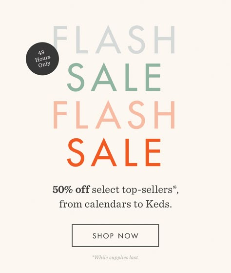 Rifle Paper co. Flash Sale Email Design, Flash Sale Email, Promo Email, Typography Ads, Deals Design, Beauty Ecommerce, Animated Ads, Font Trends, Christmas Email