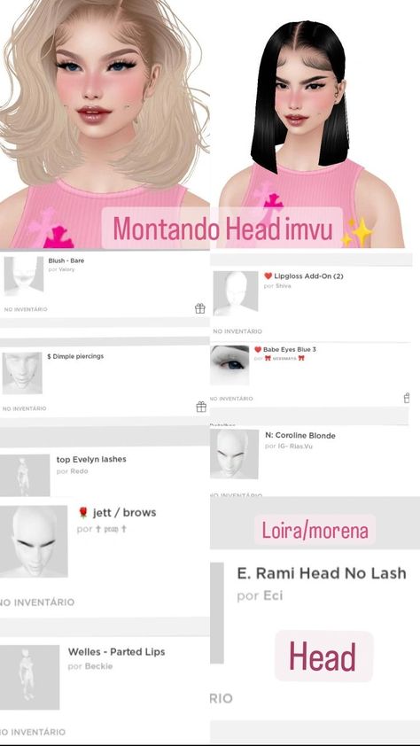 Idéias Imvu Imvu Head Ideas, Imvu Face Ideas, Fit Imvu, Imvu Avatar Ideas, Imvu Fits, Outfits Goth, Imvu Outfits, Imvu Outfits Ideas Cute, Cute Couples Goals