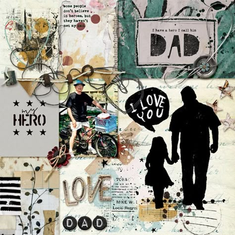 Father’s Day Scrapbook Ideas, Fathers Day Scrapbook Ideas, Dad Scrapbook Ideas, Scrapbook For Parents, Diy Gifts For Dad Christmas, Bday Stuff, Scrapbook Examples, Dad Pictures, Family Collage