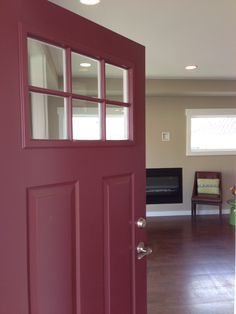 The front doors on this house are beautiful! Description from pinterest.com. I searched for this on bing.com/images Burgundy Doors On Houses, Maroon Front Door, Burgundy Front Door, Exterior Door Color, Painted Front Door Ideas, Front Porch Redo, Painted Exterior Doors, Front Door Colours, Best Front Door Colors