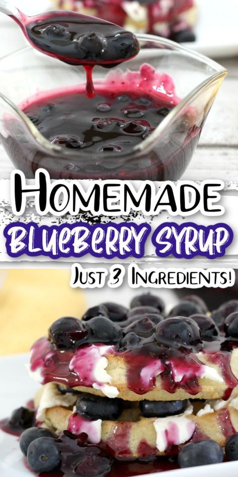 Blueberry Syrup Recipe Easy, Fruit Syrup Recipe, Blueberry Syrup Recipe, Homemade Blueberry Syrup, Best Brunch Recipes, Simple Syrup Recipes, Blueberry Syrup, Blueberry Compote, Blueberry Sauce