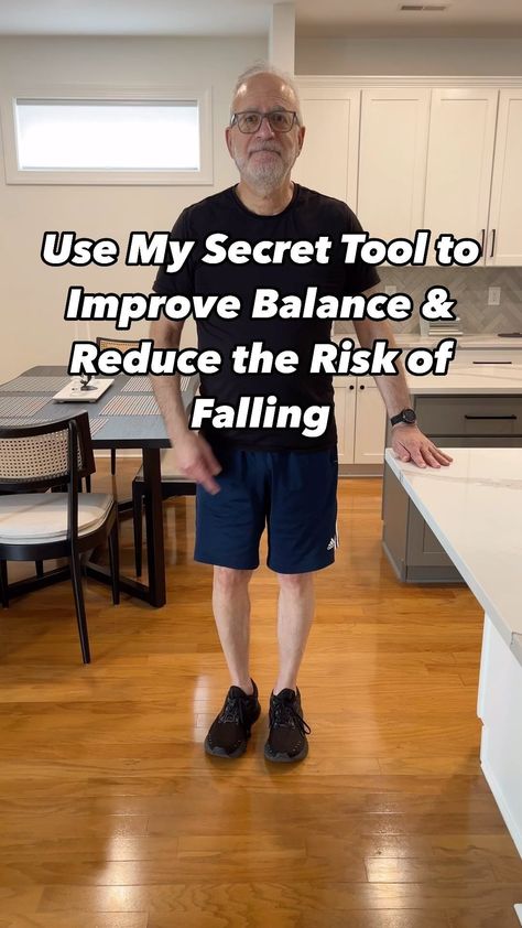 Mitch | 71 y/o Senior Fitness Trainer | Use your kitchen counter to improve balance and decrease the risk of falls. Here are 4 simple standing exercises to try at home, using… | Instagram Dynamic Balance Activities For Elderly, Improve Posture Exercises, Balance Exercises For Seniors, Fall Prevention Exercises, Improve Balance Exercises, Standing Exercises, Better Posture Exercises, Balance Workout, Hip Exercises