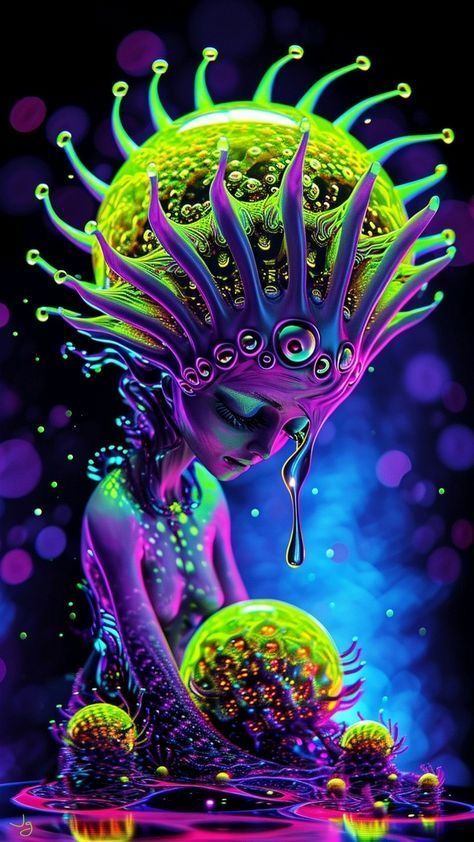 Trippy Alien, Eyeball Art, Trippy Designs, Acrylic Art Projects, Trippy Visuals, Eyes Artwork, Surreal Artwork, Beautiful Abstract Art, Fantasy Posters