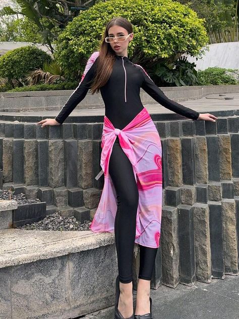 Hijab Beach Outfit, Modest Beach Outfit, One Piece Swimming Suit, Full Coverage Swimsuit, Surfing Swimwear, Long Sleeve Swimwear, Swimsuits Outfits, Suit For Women, Long Sleeve Swimsuit