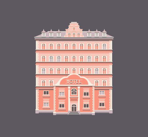 Budapest_full Grand Budapest Hotel Drawing, Budapest Hotel Illustration, Grand Budapest Hotel Jopling, Grand Budapest Hotel Mendls, Budapest Watercolor, Grand Budapest, Grand Budapest Hotel, Budapest Hotel, Building Illustration