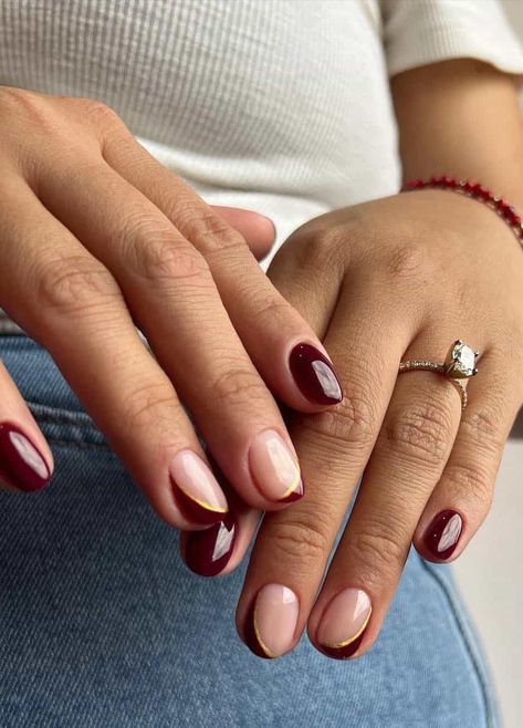 Atum Nails 2024, Autumn Nails Gel, French Autumn Nails, Color Nails Ideas, Nail Art Fall 2024, Nails Design Autumn, September Nail Ideas Gel Simple Short, Atum Nails, Nail Design Fall