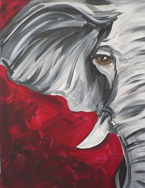 Elephant Painting Canvas, Canvas For Beginners, Elephant Drawing, Elephant Canvas, Elephant Painting, Easy Canvas Painting, Elephant Art, Night Painting, Beginner Painting