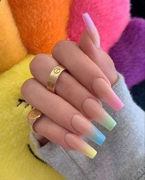 Multicolored Nails, Gel Pedicure, French Pedicure, Easter Nail Designs, Easter Nail Art, Summer Acrylic Nails, Easter Nails, Trim Nails, Nailed It