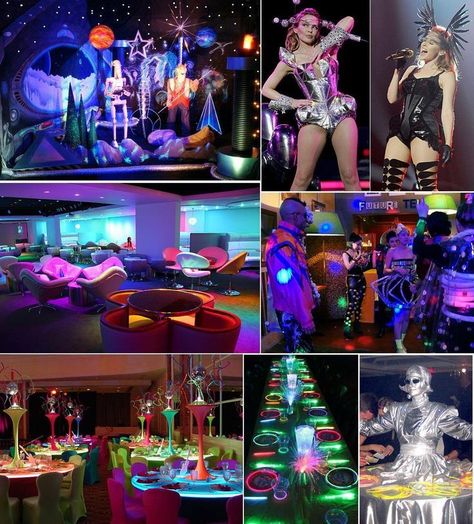 Unique Prom Themes, Prom Theme Party, Futuristic Party, Prom Themes, Prom Theme, Fantasy Theme, Space Party, Birthday Themes, Casino Party