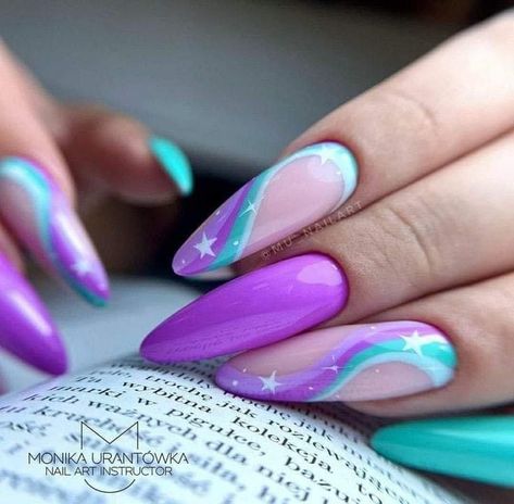 Nails Pics, April Nails, Lilac Nails, Nagellack Trends, Summer Nails 2023, Wow Nails, Fancy Nails Designs, Cute Acrylic Nail Designs, Almond Acrylic Nails